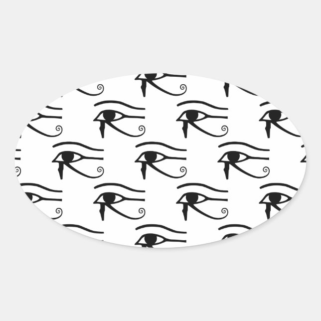 The Eye Of Horus Pattern Oval Sticker (Front)