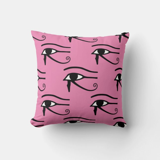 The Eye of Horus Pattern Pink Background Cushion (Front)