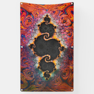 The Eye of Julia, a Rainbow Fractal Paint Swirl Banner