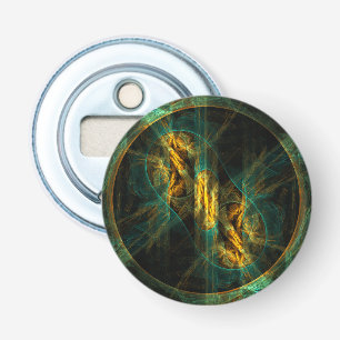 The Eye of the Jungle Abstract Art Button Bottle Opener