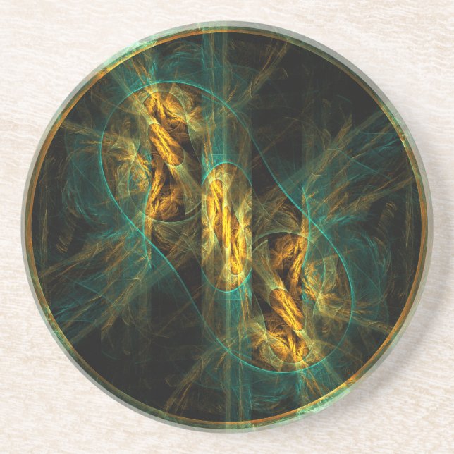 The Eye of the Jungle Abstract Art Coaster (Front)