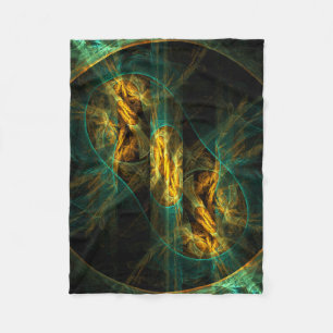 The Eye of the Jungle Abstract Art Fleece Blanket
