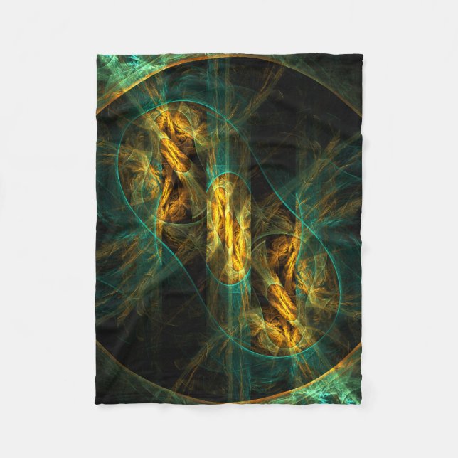 The Eye of the Jungle Abstract Art Fleece Blanket (Front)