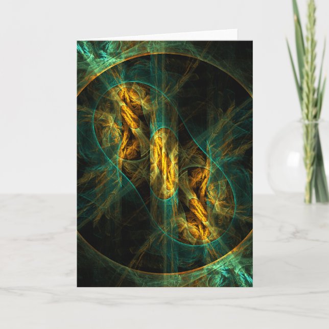 The Eye of the Jungle Abstract Art Greeting Card (Front)