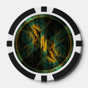 The Eye of the Jungle Abstract Art Poker Chips