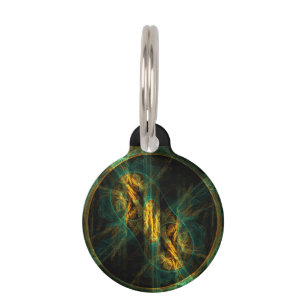 The Eye of the Jungle Abstract Art Round Pet Tag