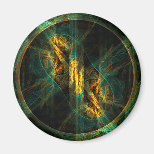 The Eye of the Jungle Abstract Art Square Magnet