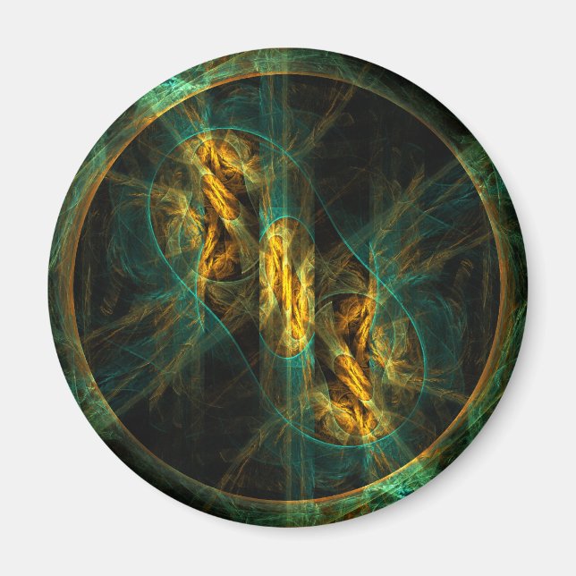 The Eye of the Jungle Abstract Art Square Magnet (Front)