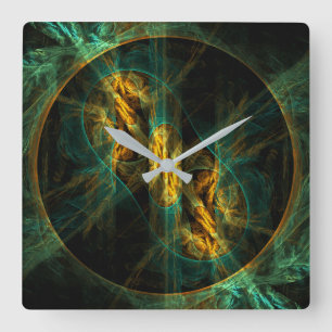 The Eye of the Jungle Abstract Art Square Wall Clock