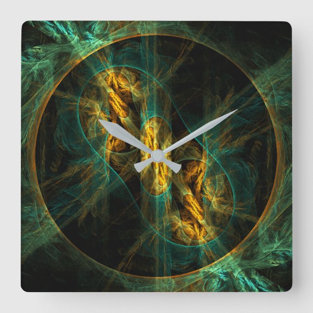 The Eye of the Jungle Abstract Art Square Wall Clock (Front)
