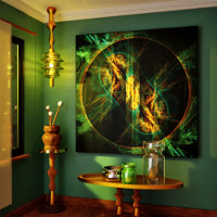 The Eye of the Jungle Abstract Art Wrapped Canvas