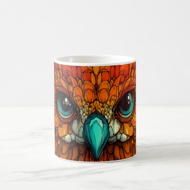 The eyes are large and expressive, Eagle Coffee Mug (Center)
