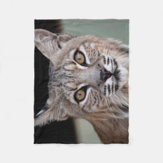 The Eyes Of A Bobcat Fleece Blanket