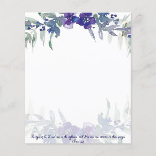 The eyes of the Lord purple floral background