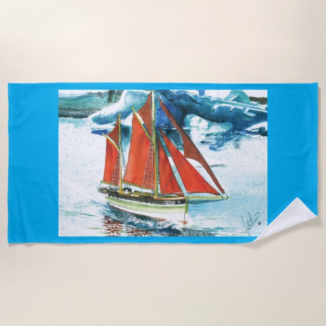 The Eyrún Makes for Open Water  Beach Towel (Front)