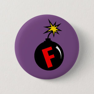 the f-bomb 6 cm round badge