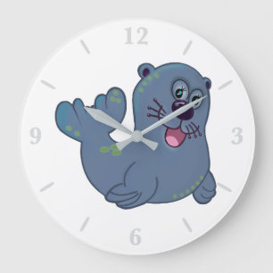 The Fabric Seal At Zazzle Mascot Logo Character Large Clock