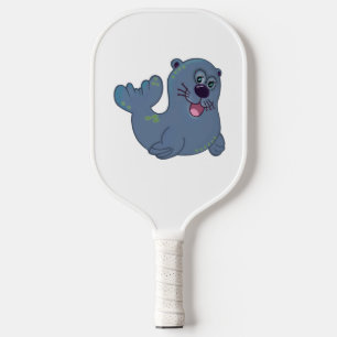 The Fabric Seal At Zazzle Mascot Logo Character Pickleball Paddle