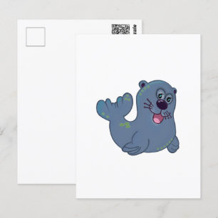 The Fabric Seal At Zazzle Mascot Logo Character Postcard