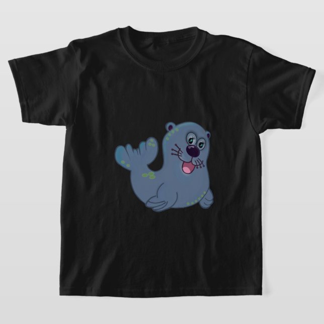 The Fabric Seal At Zazzle Mascot Logo Character T-Shirt (Laydown)