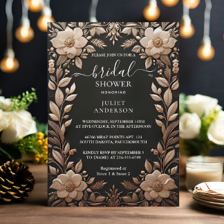 The Fabric Velvet Lace Linen Paper Bridal Shower Invitation