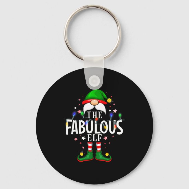 The Fabulous Elf Christmas Family Pajama Party  Key Ring (Front)