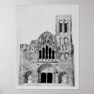 The Facade of La Madeleine de Vezelay Poster