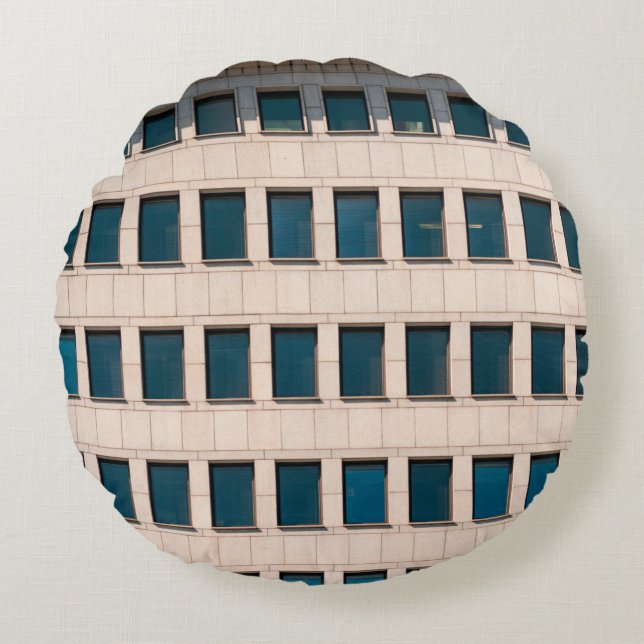The facade of the modern building with rectangular round cushion (Front)