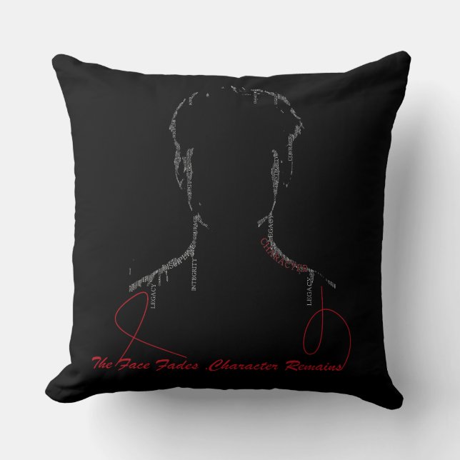The Face Fades. Character Remains | Minimalist Typ Cushion (Front)