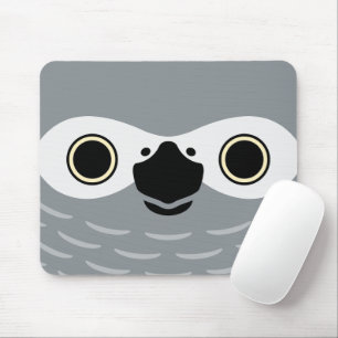 The face of a African Grey Parrot Mouse Pad