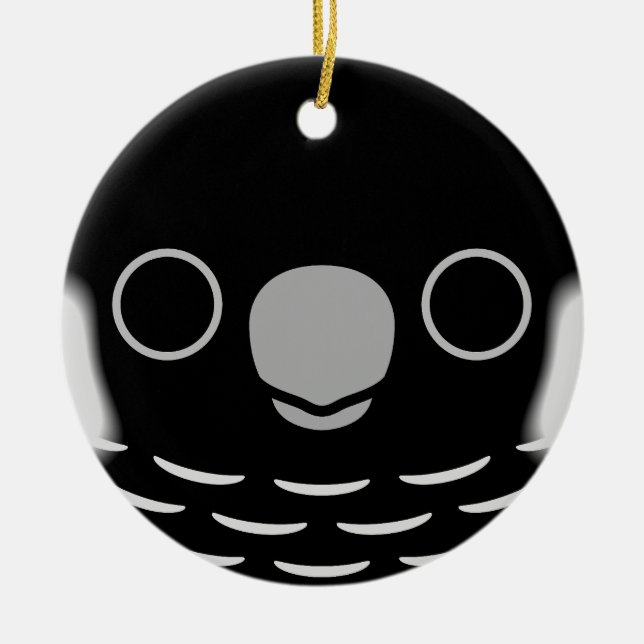 The face of a Baudin's black cockatoo Ceramic Tree Decoration (Front)