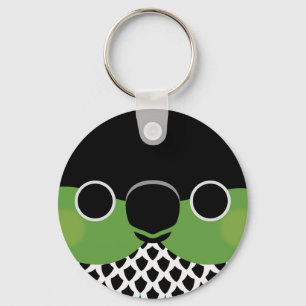 The face of a Black-capped Conure Key Ring