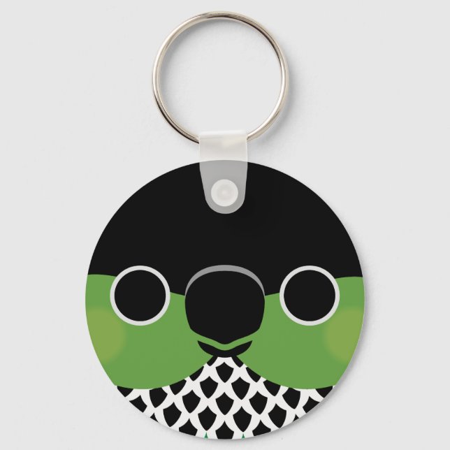 The face of a Black-capped Conure Key Ring (Front)