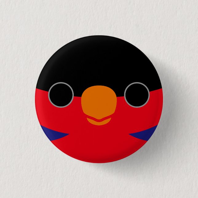 The face of a Black-capped lory 3 Cm Round Badge (Front)