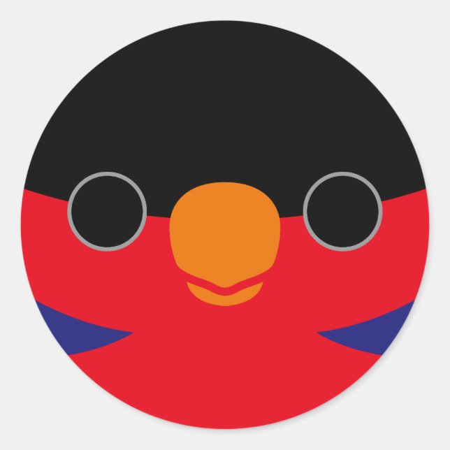 The face of a Black-capped lory Classic Round Sticker (Front)