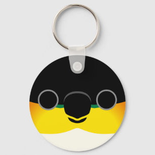 The face of a Black-headed Caique Key Ring