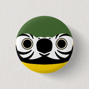 The face of a Blue-and-yellow macaw 3 Cm Round Badge