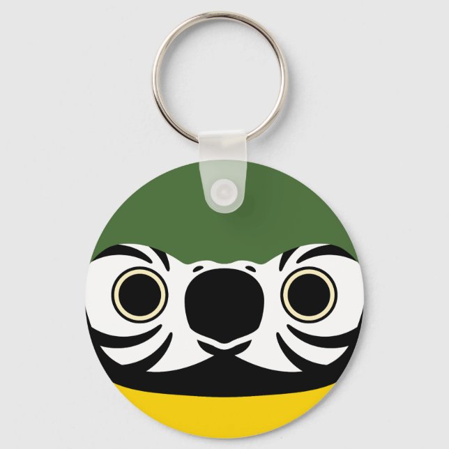 The face of a Blue-and-yellow macaw Key Ring (Front)