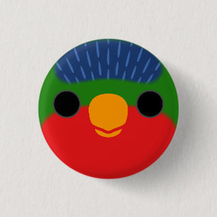 The face of a Blue-crowned lorikeet 3 Cm Round Badge