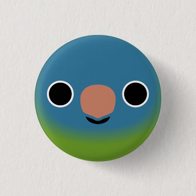 The face of a Blue-crowned parakeet 3 Cm Round Badge (Front)