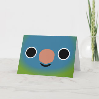 The face of a Blue-crowned parakeet Card