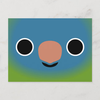 The face of a Blue-crowned parakeet Holiday Postcard