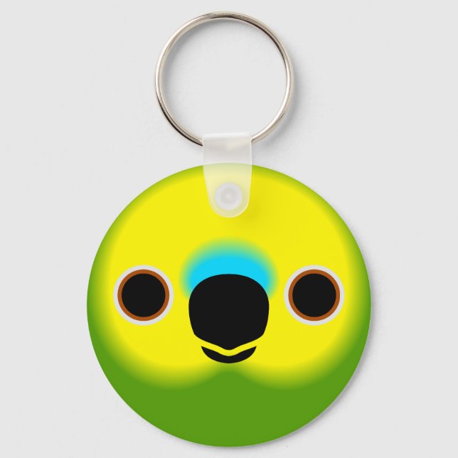 The face of a Blue-fronted amazon Key Ring (Front)