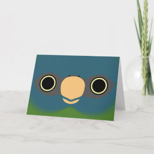 The face of a Blue-headed macaw Card