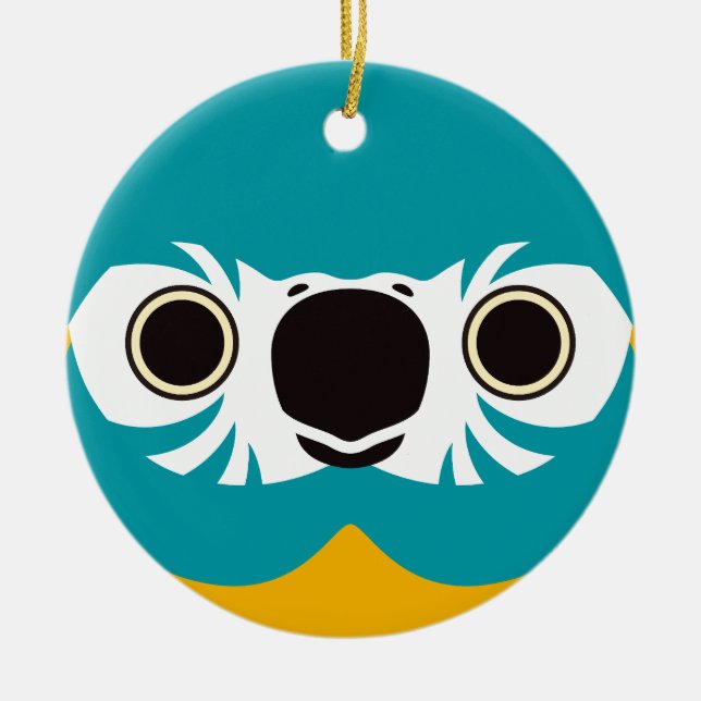 The face of a Blue-throated macaw Ceramic Tree Decoration (Front)