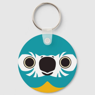 The face of a Blue-throated macaw Key Ring
