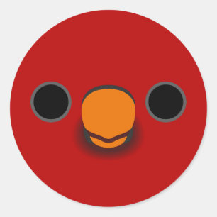 The face of a Cardinal lory Classic Round Sticker