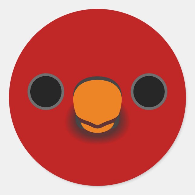 The face of a Cardinal lory Classic Round Sticker (Front)