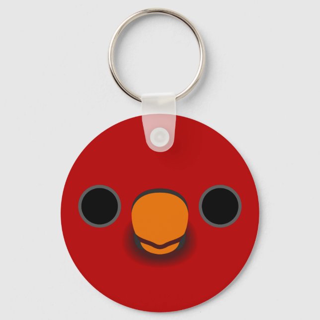 The face of a Cardinal lory Key Ring (Front)