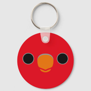 The face of a Chattering Lory Key Ring